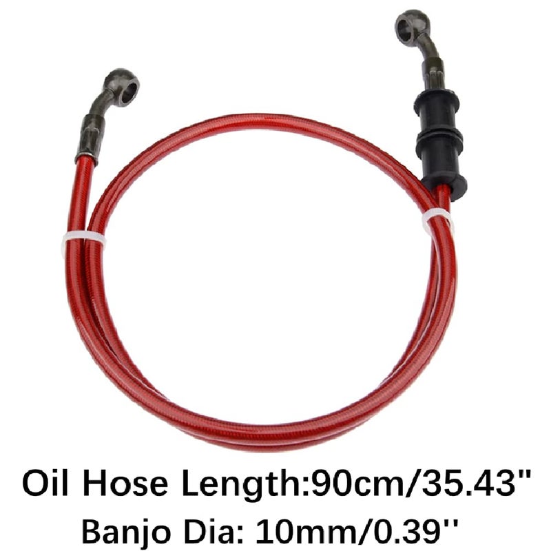 Mtsooning 90cm Motorcycle Oil Hose, Hydraulic Brake Line Braided Steel Gas Clutch Pipe Compatible with ATV Pit Dirt Bike Enduro Motocross Street Bikes - Image 5